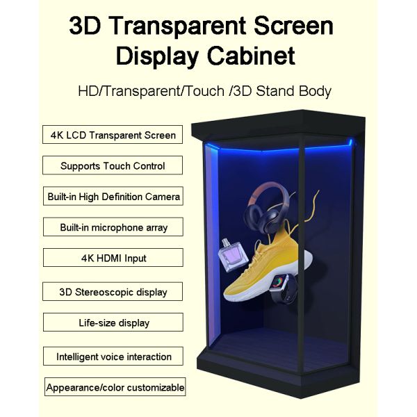 Holobox Hologram Box Screen 75 Inch With High Contrast LCD Transparent Display