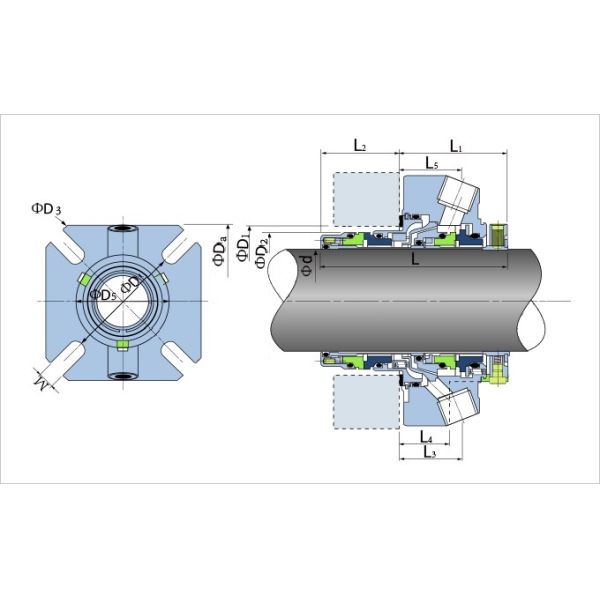 25m/S AESSEAL DMSF Double Cartridge Seal Mechanical Seal