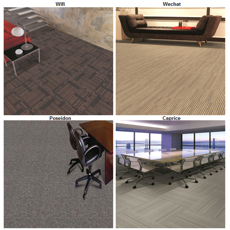 Striped multi level loop fireproof Nylon carpet tiles for office