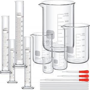 China Glass Or Plastic Graduated Cylinder Beaker Set, Thick Lab Cylinders (10 Ml, 25 Ml, 50 Ml, 100 Ml), Beaker on sale