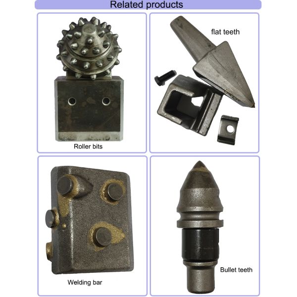 25T Drilling Flat Carbide Auger Teeth With Auger And Bucket For Bored Piles