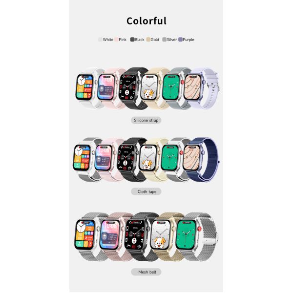 Workout Modes Square Shape Smart Watch Power saving Rectangle Shape Smart Watch