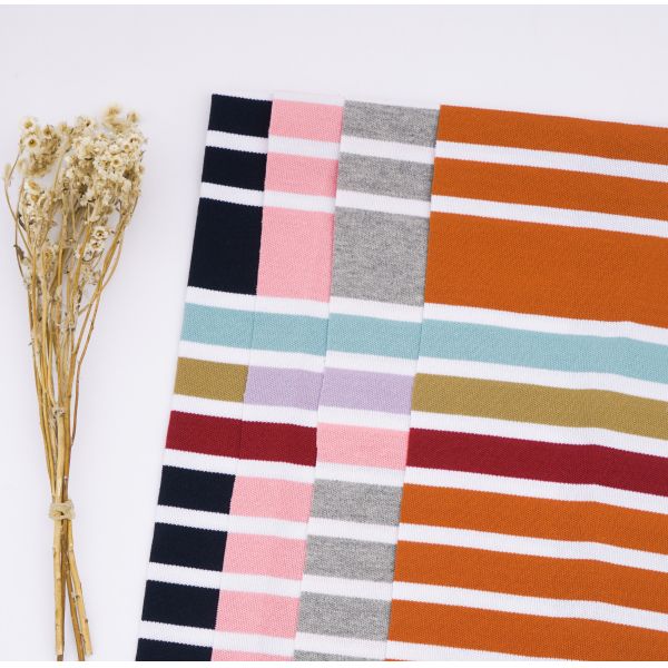 Healthy Comfortable And Breathable Striped Knit Fabric For T-Shirt
