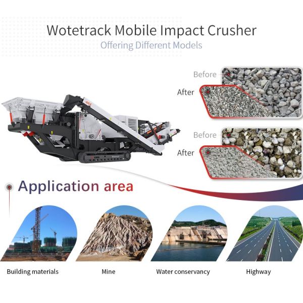 Stone Mining Mobile Rock Crusher / Mobile Impact Crusher Station Crawler Type
