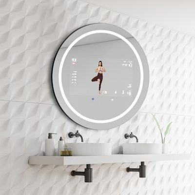 3200K Round Backlit LED Mirror Customized Smart Touch LED Mirror Silver
