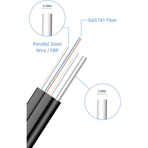 Self Supporting LSZH Sheath G657A2 4 Core OFC Cable