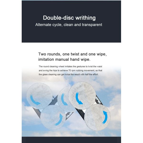 Smooth Cleaning Window Cleaner Robot 80w 65dB Automatic Window Cleaner