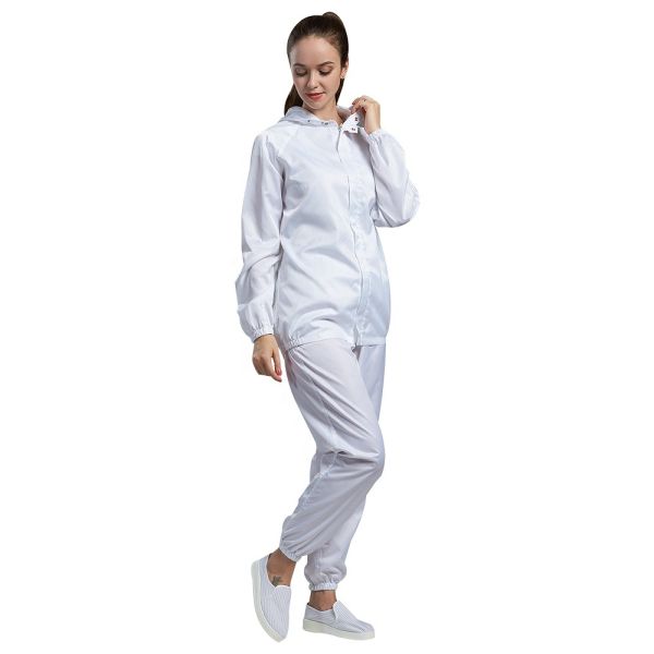 ESD Anti Static Garments Dust Free Connect Clothes With Hood