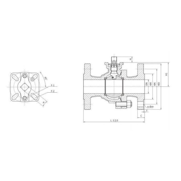 API 150lb Flanged Ball Valve with High Mount Pad (Q41F-150LB)