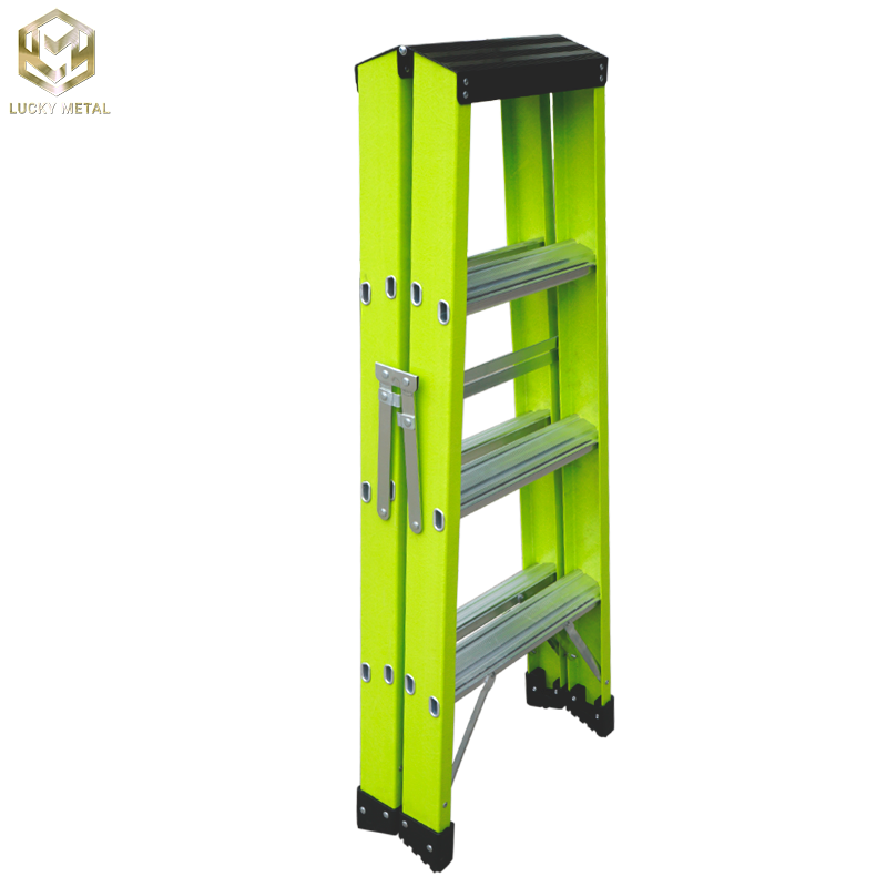 Herringbone FRP Aluminium Telescopic Ladder With Pulley Insulated