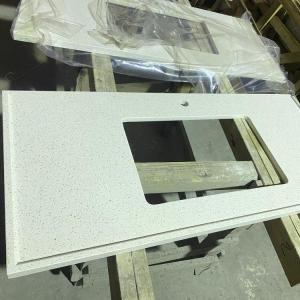 China OEM High Stain Resistance Quartz Stone Kitchen Countertop With Sink on sale