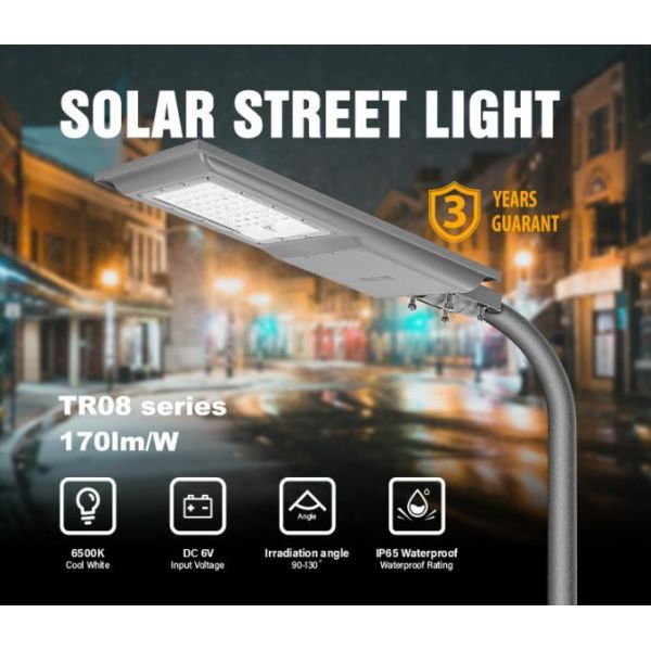 100W All In One Solar LED Street Lights ABS Housing SMD 2835 LED Chip 7000lm