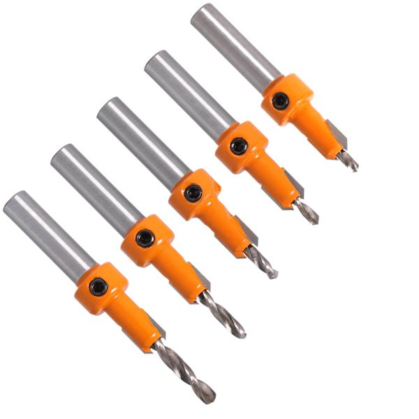8mm HSS CNC Drill Bits 3 Flute Flat Counterbore Woodworking Router Bit Set