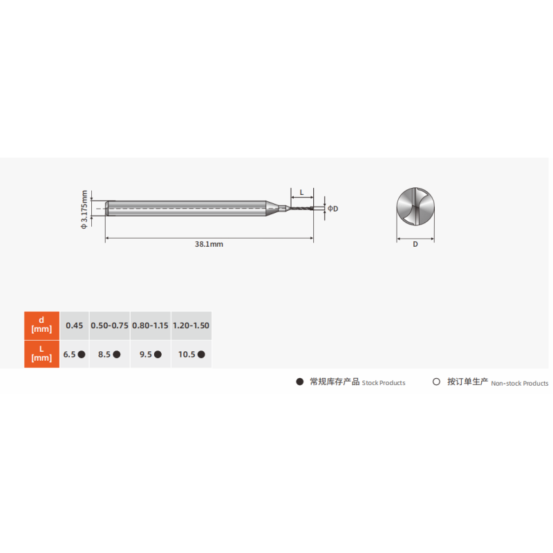 UCW PCB Drilling Bit Double Groove Circuit Board Drill Bits
