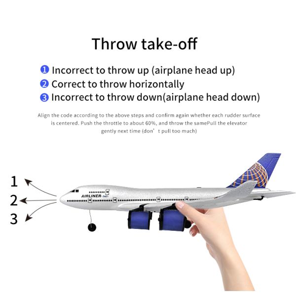 2.4G RTF Simulation 747 Airbus A380 Remote Control Wireless Airplane Toy Airplane Model RC Plane Customer Requirements Met