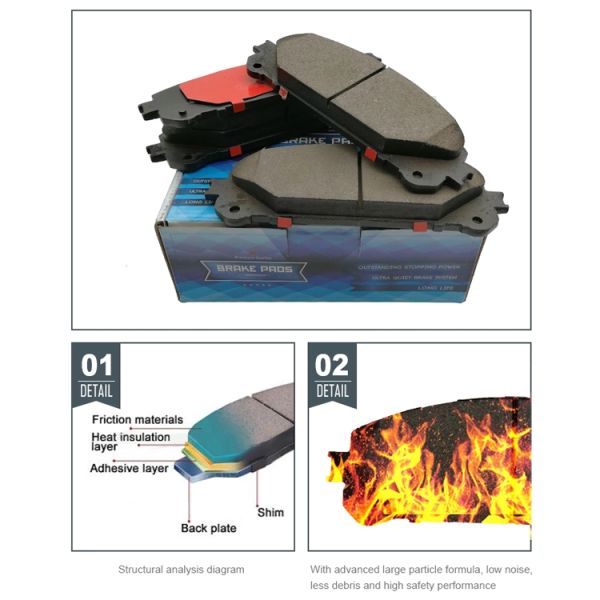 Passenger Car Brake Pads Customized Color ISO9001 Certificated