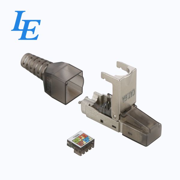 Toolless Cat6A FTP RJ45 Modular Plug, Shielded 8P8C Connector for Network Cabling