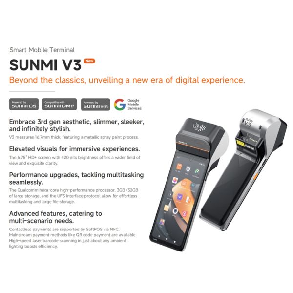 SUNMI V3 POS Machine: Advanced Performance for Seamless Business Operations