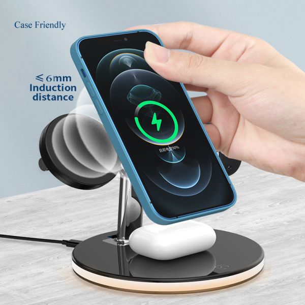 Multi Function Desk 15w Apple Magnetic Wireless Charger For Iphone