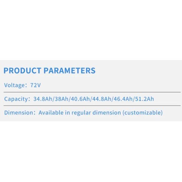 72v Lithium Ion Battery Pack 30ah 38ah 40ah 50ah For Electric Bicycle 1000w 2000w