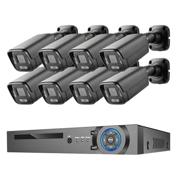 Customized 8 Channels Outdoor Face Detection H.265 4K 8MP Wired POE IP Network Security Home CCTV Camera System