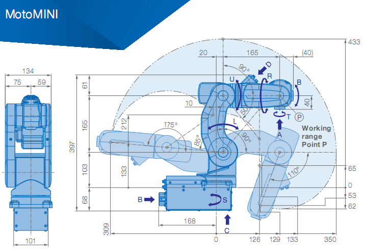 Pick And Place Used Yaskawa Robot 0.5kg Payload 350mm Arm Robots