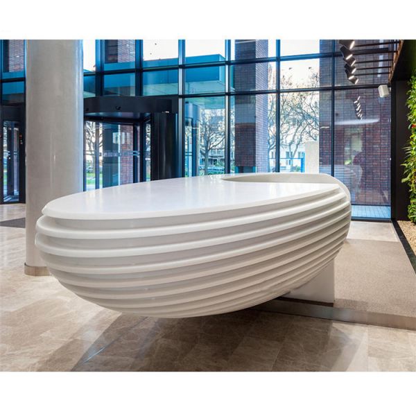 Special Shape Modern Reception Desk , Reception Desk Furniture Customized Color