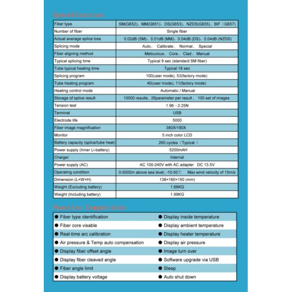 FTTH Handheld Fiber Optic Tools Splicer Electric Fusion Machine KL-630E Optical Power Meter