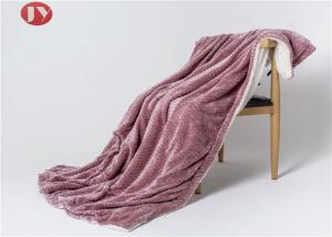 Warm Leaf Flannel Sherpa Blanket , Double Layer Fleece Blanket Reversible Mink Sherpa Rectangular