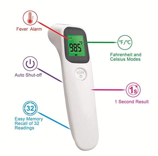 Public Place 1 Min Auto Off Time 42.2℃ Infrared Forehead Thermometer