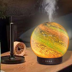 Quality HOMEFISH 3D Glass Design Essential Oil Diffusers Planet Humidifier 120ml for sale