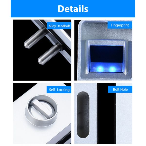 RIFD Card Password Glass Door Lock 188mm * 75 Mm For Office Security