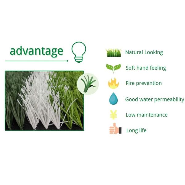 Synthetic Turf Artificial Soccer Field Fake Grass Football Ground 50mm 5/8''