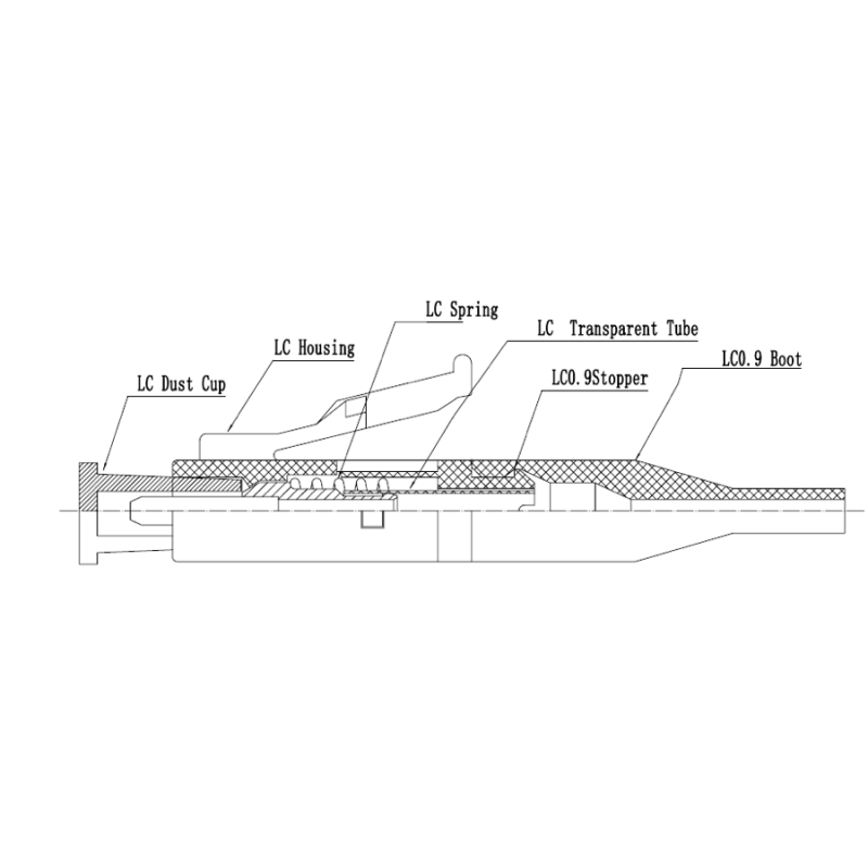 LC 0.9mm Fiber Patch Cord Connectors Singlemode / Multimode RoHS Compliant
