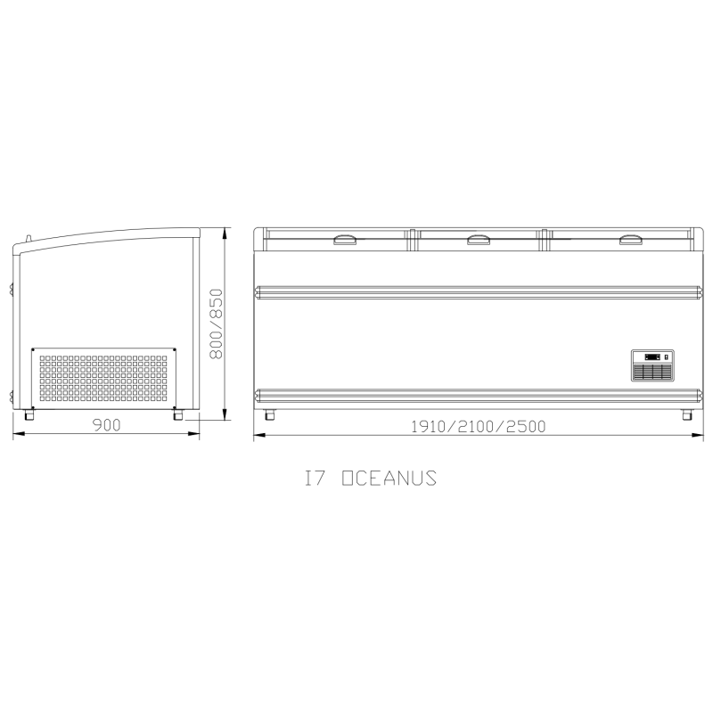 Freely Combined Supermarket Island Freezer for Ice Cream and Meat Display