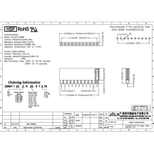 Best Selling 2.54mm Female Header H8.5+2.5mm Connectors Stackable Single Row Straight DIP Y Terminal PC104