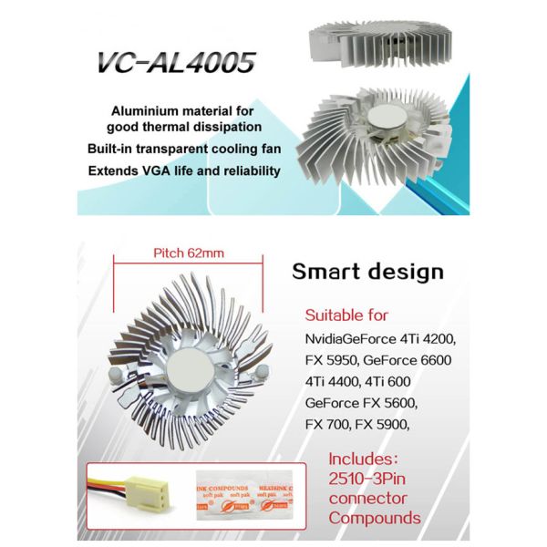 Graphics Card Plastic Server Cooling Fan VC-AL4002 40x40x10mm