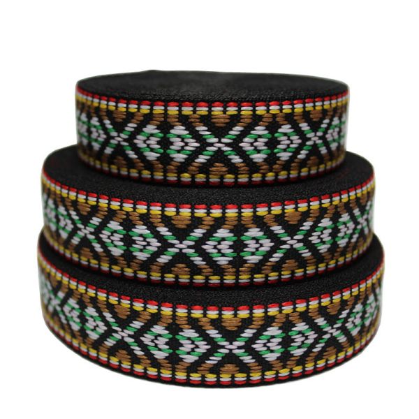 Custom Brand Logo Ethnic Style Jacquard Ribbon Strap