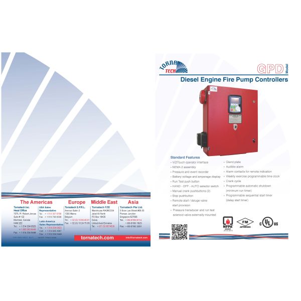 GPD series Tornatech Fire Pump Controller for Diesel Engine Fire Fighting Pumps