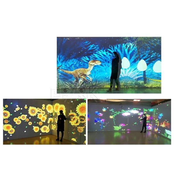 225W Amusement Game Machines Immersive Sea Of Flowers Dual Channel Interactive Projection Room